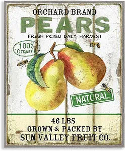 Farm Orchard Pears Rustic Kitchen, 11 x 14 Inch Framed Gicle Print
