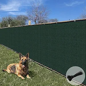 E&K Sunrise 6' x 50' Privacy Fence Screen with Grommets, Outdoor Windscreen Fence Covering Privacy Screen UV Blockage for Backyard Garden Patio, Zip Ties Included (Green)