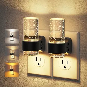 JandCase Night Lights Plug into Wall, Mini Night Light with 3 Colors
