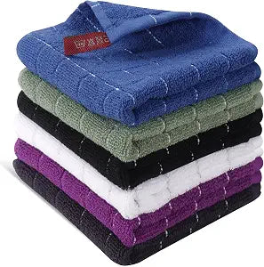 6 Pack 100% Cotton Washcloths,12x12 Inch Soft Bath Wash Cloths