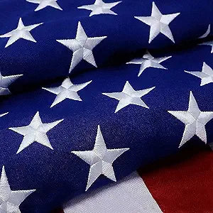 G128 American USA Flag | 5x8 Ft | StormFlyer Series Embroidered 220GSM Spun Polyester | Country Flag, Embroidered Stars, Sewn Stripes, Indoor/Outdoor, Brass Grommets, Heavy Duty, All Weather