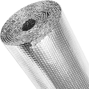 fowong Reflective Insulation Roll, Window Insulation Kit for Winter Weatherproofing Aluminum Foil Shield Radiant Barrier for RV Window Garage Thermal Heat Shield 48" x 10 Ft