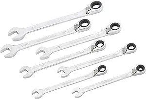 Greenlee 0354-01 Combination Ratcheting Wrench Set, Standard, 7-Piece