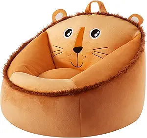 Heritage Kids Lion Soft Micromink Comfortable Bean Bag Chair Toddler Playroom Seating Furniture Child Friendly Plush Lounger Ages 3+