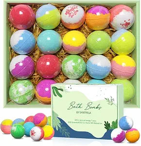 Bath Bombs for Women Gift Set, 20 Organic Bath Bombs with Essential Oil, Handmade SPA Bubble Bath for Relaxing, Gift for Her/Him, Women, Girls, Wife, Mother