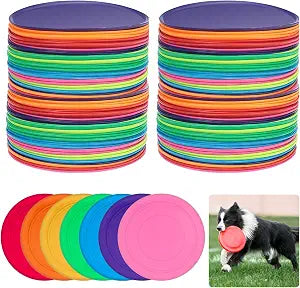 28 Pack Outdoor Flying Discs, 7 Inch Bulk Plastic Dog Flying Disc for Pet Training, Backyard Lawn Games, School Sports, Party Favors and Outdoor Play