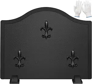 Firebacks for Fireplace 20 inch - Fireplace Back Plates with Feet | Fire Backs for Kitchen Backsplash Decorative Flower Design | Fireplace Heat Deflector Wall Protection