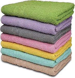 ZUPERIA 7-Pack Bath Towels - 30" x 54" - Ultra Soft 100% Cotton Large Bath Towels- Highly Absorbent for Bathroom, Pool, Gym, Spa, and Hotel Use (Colors Variety)