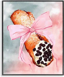 Glam Cannoli Pastry Dessert, 11 x 14 Inch Framed Gicle Print