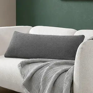 Sunday Citizen Snug Lumbar Pillow  Soft Memory Foam Lumbar Throw Pillow, Cozy Body & Sleep Pillow, Washable Cover, Decorative Lumbar Support Cushion for Bed & Couch (Coal)
