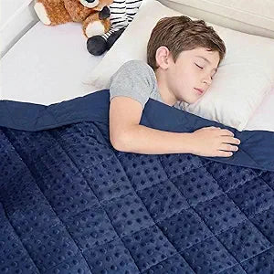 yescool Weighted Blanket 5 Pounds, 40 * 60in Blue Twin Size Cooling Weighted Throw Blanket, Minky Heavy Blankets Warm Weighted Comforter, Big Washable Thick Blankets Gifts