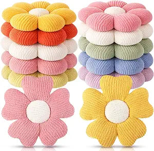 Beeveer 10 Pcs Cute Flower Pillow 15.75 Inch Flower Plush Throw Pillow Aesthetic Decorative Seating Cushion for Spring Back to School First Day of School Sofa Couch Bed Decor(Multi Colored,Multicolor)