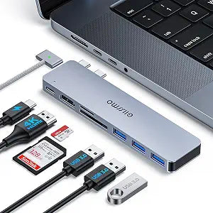 USB C Adapter HDMI Hub for MacBook Pro/Air M1 M2 M3 2024 2023 13" 15" 16",Mac USB Adapter 7-in-2, MacBook Accessories with HDMI, USB C and 3 USB A 3.0 Data Ports, SD&microSD Card Reader