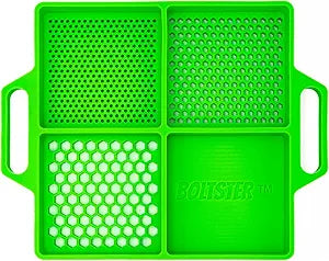 Boltster Flexible Organizing Tray (GREEN)  Professional Silicone Tool Tray for Bolts, Screws, and Fasteners  Non-Slip, Heat & Chemical Resistant  Automotive, Mechanic, Garage Organizer
