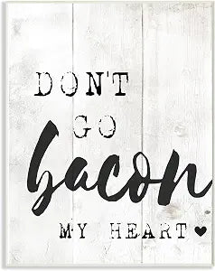 Bacon My Heart Funny Kitchen, 13 x 19 Inch Mounted Print on Wall Plaque