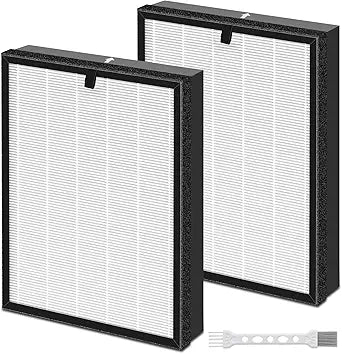 Katerelis 2 Pack 400 Replacement Filter Compatible with Puro 400 Air Filter, 3-in-1 Grade True HP-14 Air Filter with Activated Carbon Filter, Filters up to 99.97% of common household pollutants