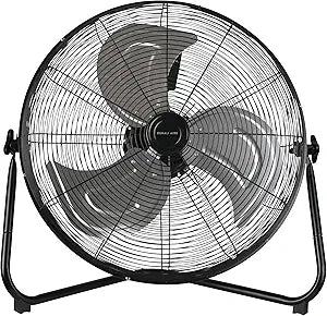 High Velocity Floor Fan, Metal Construction, Aluminum Fan Blades, 20 Inch 3 Speed with Easy Carry Handle, Built to Last