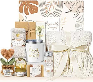 Self Care Gifts Get Well Soon Gift Baskets for Women, Birthday Gifts for Women Care Package, Unique Sympathy Gift Basket Spa Thinking of You Inspirational Gift Set for Mom Her Wife Best Friend Sister