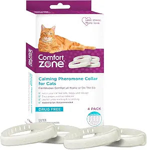 Comfort Zone Cat Calming Collar Value Pack: 4 30-Day Calming Collars for 120 Days of Calm