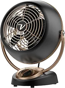 Vornado VFANΓ Petite Alchemy Vintage Air Circulator, 3-Speed, Retro Metal, Desk Fan with Adjustable Tilt Head for Bedroom, Office, Dorm Cooling, 12 in Compact Fan, Gunmetal Finish