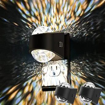 Night Light Plug into Wall, Color Changing Night Light, 3CCT Diamond Design with Galaxy Star Projector, Dusk to Dawn Sensor for Bathroom Bedroom Gaming Room Decor Gift,2 Pack