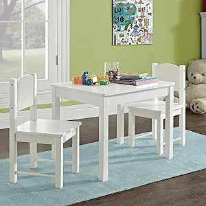 HYGRAD BUILT TO SURVIVE Kids Wooden Table and Chair Set - Stable and Sturdy Toddler Activity Table for Craft, Art - Perfect Children Gift for Livingroom, Daycare, Classroom, Playroom (White)