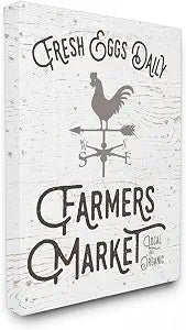 Stupell Industries Fresh Eggs Daily Farmers, 24 x 30 Inch Canvas Wall Art