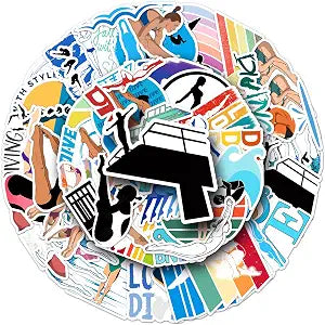 50Pcs Cool Diving Stickers,Waterproof Vinyl Aesthetic Springboard Platform Diving Sports Stickers for Journaling,Laptop,Water Bottle,Planner,Scrapbook,Phone Case,Luggage,Skateboard,DIY Decor