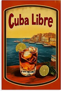 Vintage Cuba Libre Cocktail, 20 x 30 Inch Canvas Wall Art