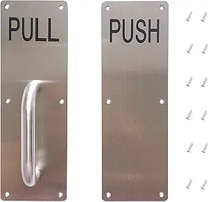 Aimyoo Stainess Steel Door Handle, Pull and Push Plate Commercial Door Handle with Screws 11.8" x 3.2"
