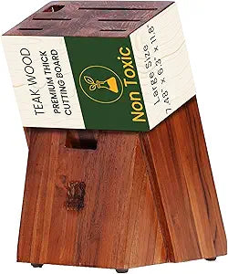 Premium Knife Block Holder with 6 Slots  Compact Countertop Knife Organizer 7.48 x 6.3 x 11.8 Inch  Sleek & Sturdy Kitchen Knife Storage for Chef, Bread & Utility Knives