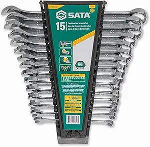 SATA 15 Piece 12 Point Combination Wrench Set| Metric Sizes 8mm - 22mm| Off Corner Loading | ST08410G