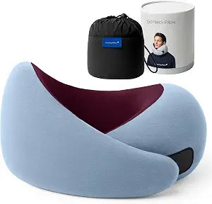 Ostrichpillow Go Neck Pillow, Travel Pillows for Airplanes, Premium Memory Foam Travel Pillow, 360 Ergonomic Design, Asymmetrical Sides, Travel Bag Included, Washable Modal Cover