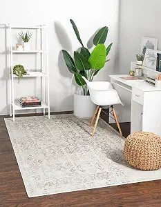 Unique Loom Oxford Collection Area Rug - Magdelan (2' x 3' 1" Rectangle, Cream/ Ivory)