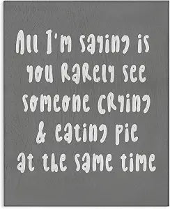 Crying Eating Pie Humor Comic, 16 x 20 Inch Canvas Wall Art