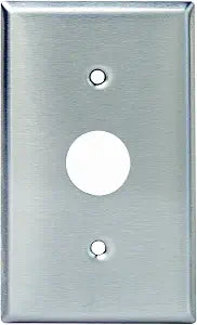 Leviton 1-Gang Key Lock Power Switch Wallplate, Standard Size, Magnetic Stainless Steel, 84071-40