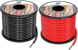 Haerkn 10 awg Silicone Electrical Wire Cables 2 Colors 25ft Each Spool
