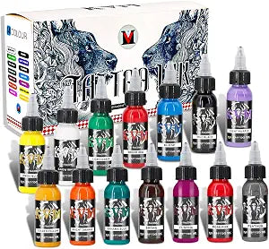 KVM Tattoo Ink Set 14 Pcs Colors 1oz (30ml) /BottleTattoo Supply