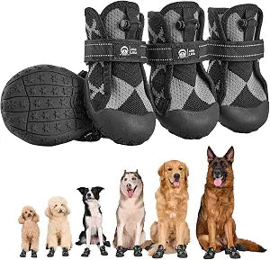 Arblina Dog Shoes, Breathable Dog Boots&Paw Protectors for Summer Hot Pavement Winter Snow, Waterproof Anti Slip Dog Booties for Outdoor Walking Hiking Hardwood Floor