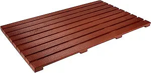 Trademark Innovations 31.5" Solid Teak Wood Non Slip Spa Shower or Door Mat