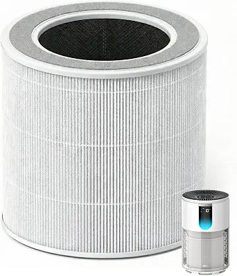 DREO Air Purifier 539/539S (DR-HAP009/DR-HAP009S) White Genuine Replacement Filter, Supports HEPA Sleep Mode, 3-in-1 Filter for PM2.5, Smoke, Odor, Dust & Pollen,1 Pack (Replacement Filter Only)