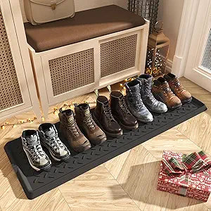 SUPENUIN Extra Large Boot Tray 48 Inch Boot Storage Heavy Duty Rubber Mats for Floor Waterproof Shoe Mat Tray for Entryway Multi Use Shoe Rug 16x47.5 Inches