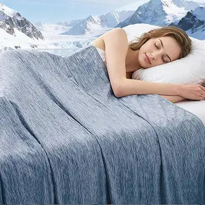 Cooling Blanket King Size, Cooling Blankets for Hot Sleepers, Absorbs Heat to Keep Body Cool for Summer Nights Sweats, Cold Blanket for Bed Couch Sofa, Ice Blanket 90x108 Inches, Navy