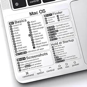 Mac Keyboard Shortcuts Sticker, 3-Pack, Clear