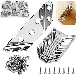Stainless Steel Corner Brackets, 24-Pack