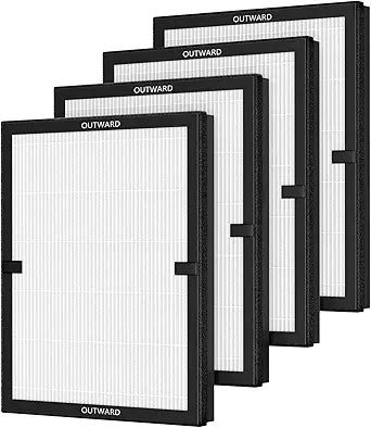 4 Pack E-200 Air Filter Compatible with LUNINO E-200 Air Purifier Filter Replacement 3 Stage Strong and Efficient Filtration For LUNINO Home Large Room up to 1740sq.ft