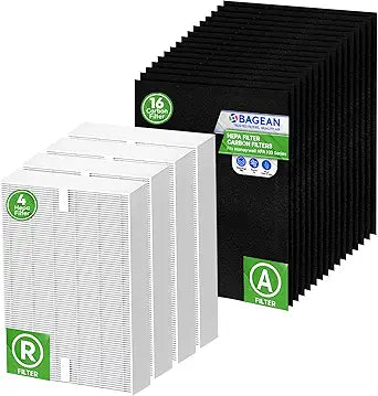 Bagean HPA100 Replacement Filter for Honeywell Air Purifier - Compatible with Honeywell R Filter Replacement - H13 True HEPA with Carbon Filters 99.98% of Particles & Purifies Air (4 HEPA + 16 Carbon)