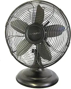 Optimus F-6212A F-6212A 3-Speed 60-Watt 12-In. Portable Retro Oscillating Table Fan