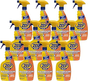 Zep Plus Bathroom Foaming Cleaner - 32 OZ (Case of 12) - R54012 - Prevents Soap Scum Buildup + Long-Lasting Protection - Bleach-free