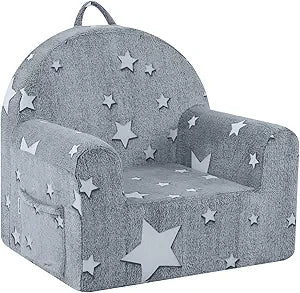 MeMoreCool Comfy Kids Chair for Ages 3+, Glow Star Kids Reading Chair, Soft Plush Kids Armchair, Cozy Foam Kids Armchair for Kids Room, Living Room, Playroom, Reading Nook